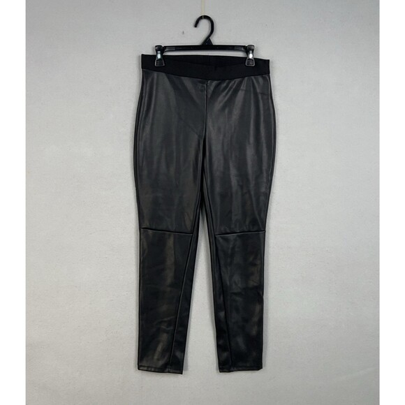 Emerson Fry Pants Womens Large Black Faux Leather Pull On Leggings Made USA - Picture 1 of 16